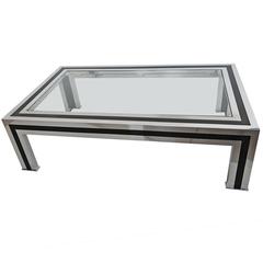 1970s Black Lacquered and Chrome Coffee Table by Romeo Rega, Italy 8