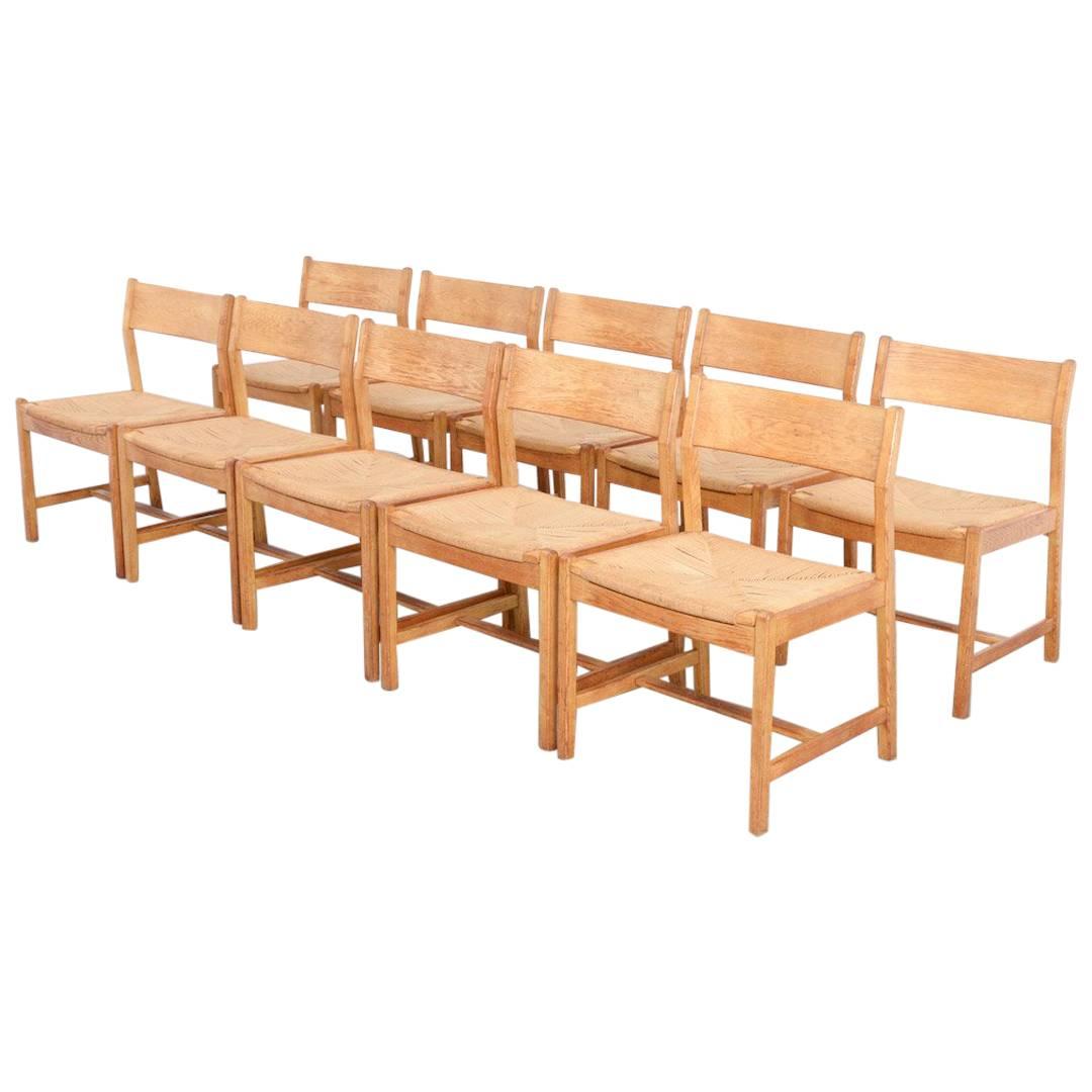 Set of Ten Dining Chairs by Borge Mogensen for C.M. Madsens Fabrikker, Denmark