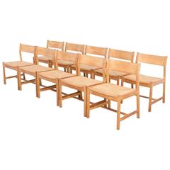 Set of Ten Dining Chairs by Borge Mogensen for C.M. Madsens Fabrikker, Denmark 10