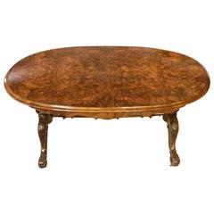 Burr Walnut Victorian Period Oval Antique Coffee Table