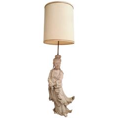 1950s Plaster Tall Table Lamp in the Style of James Mont