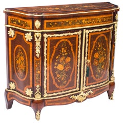 Used 19th Century French Amboyna and Floral Marquetry Side Cabinet