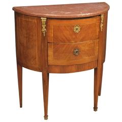 20th Century French Demilune Dresser in Louis XVI Style with Marble Top