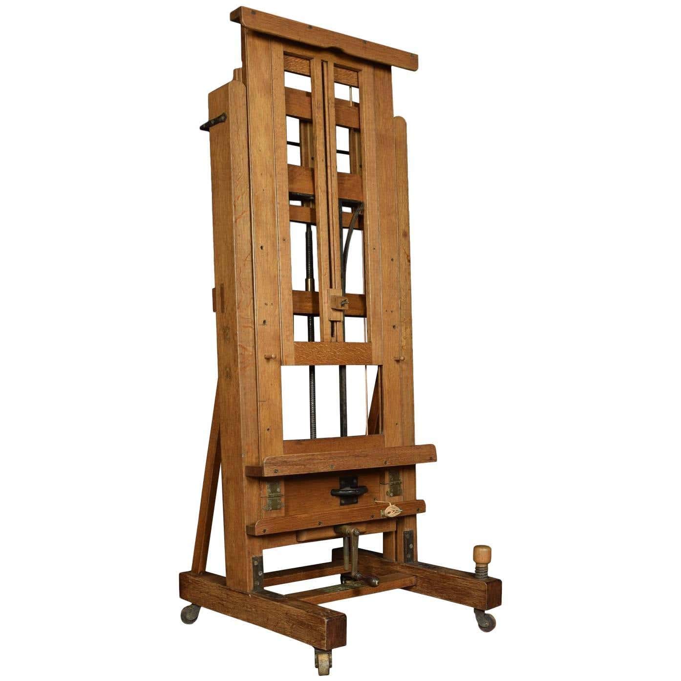 Large Oak Fully Adjustable Studio Easel by Windsor and Newton at 1stDibs