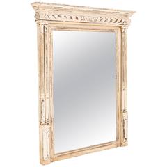 Antique French Oak Bevelled Glass Overmantel Mirror