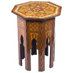 Antique Syrian Mother Pearl Inlaid Occasional Table, circa 1900