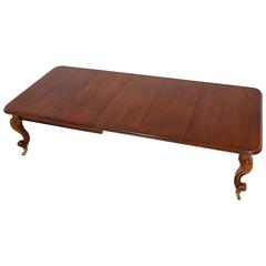 Victorian Mahogany Cabriole Leg Extending Dining Table