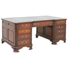 Antique Mahogany Partners Desk