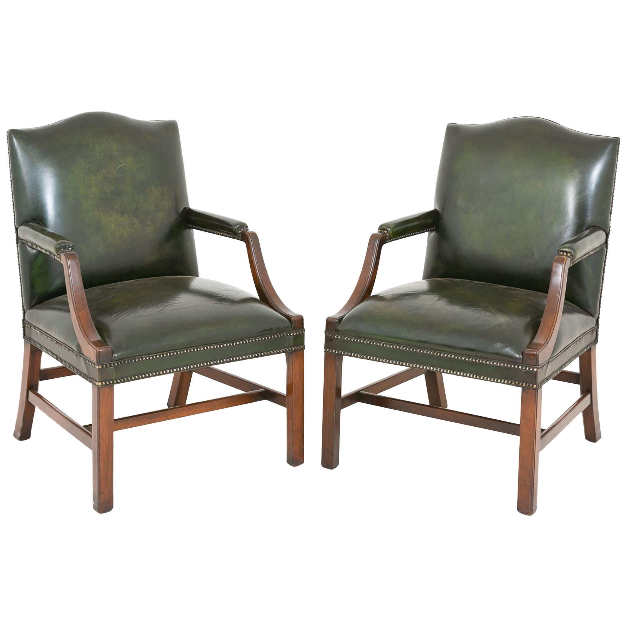 Pair of Mahogany Gainsborough Chairs For Sale