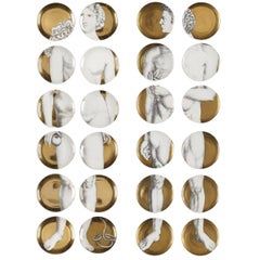 24 Vintage Piero Fornasetti Gold Adam & Eve Porcelain Plates