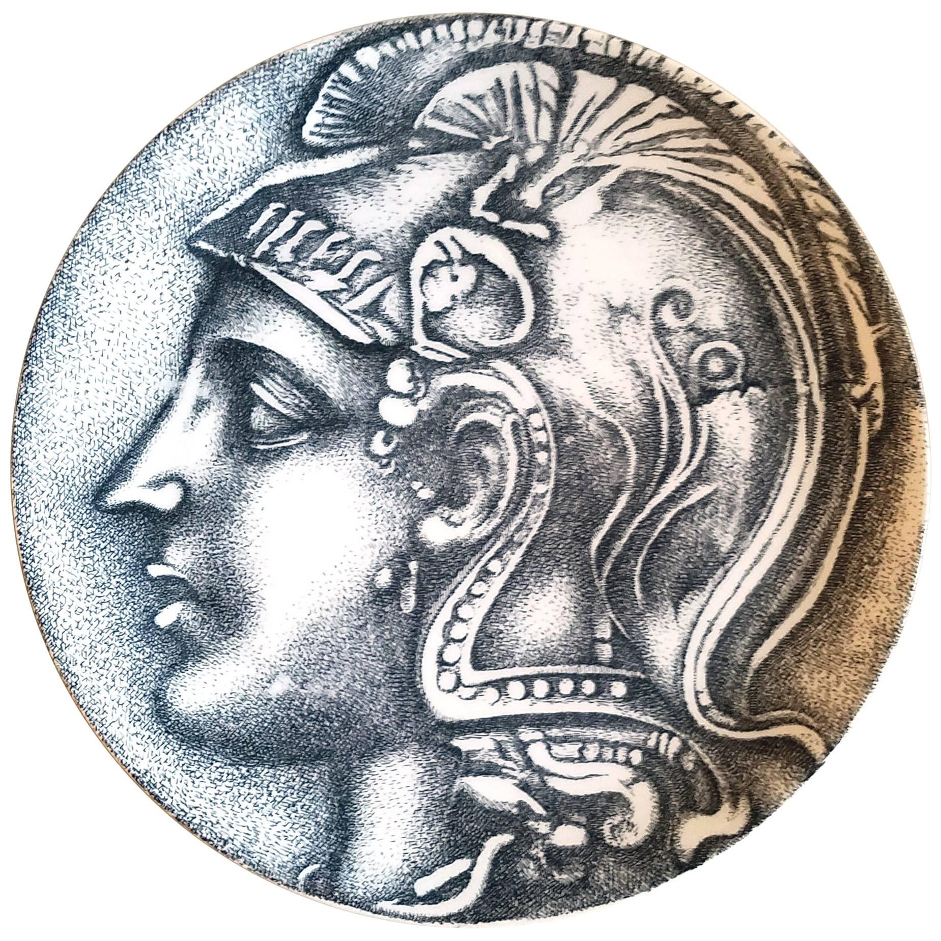 Piero Fornasetti Porcelain Plate Roman Coin Design-Nummus Pattern, 1960s
