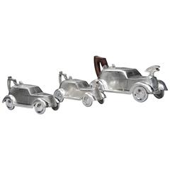 Silver Art Deco Renault Motor Car Tea Set 2