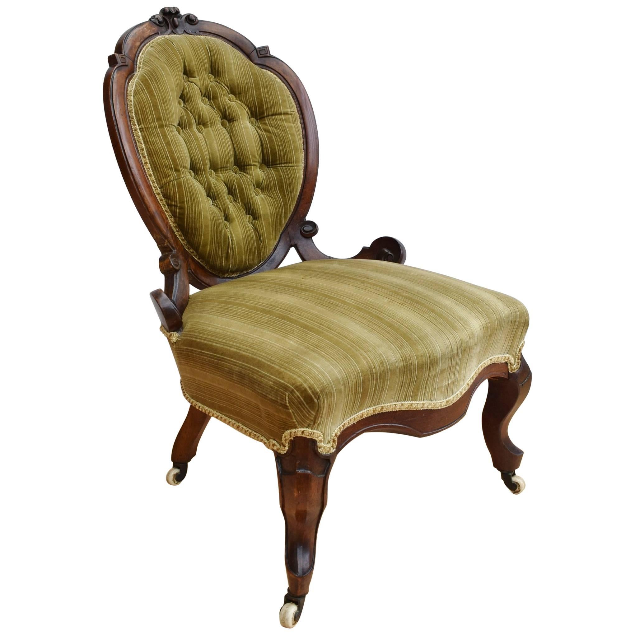 Victorian Antique Mahogany Nursing, Lounge or Bedroom Chair Excellent Condition For Sale