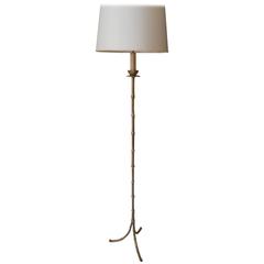 Solid Brass Bamboo Floor Lamp by Maison Baguès