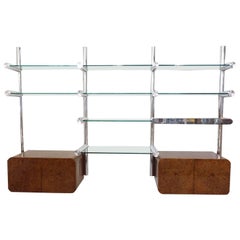 Polished Aluminum and Glass Orba Wall Unit Janet Schweitzer for Pace