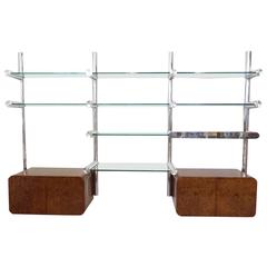 Polished Aluminum and Glass Orba Wall Unit Janet Schweitzer for Pace 3