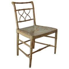 Antique Faux Bamboo Painted Chair, English, circa 1820