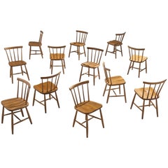 Retro Large set of Ercol Beech Dining Chairs