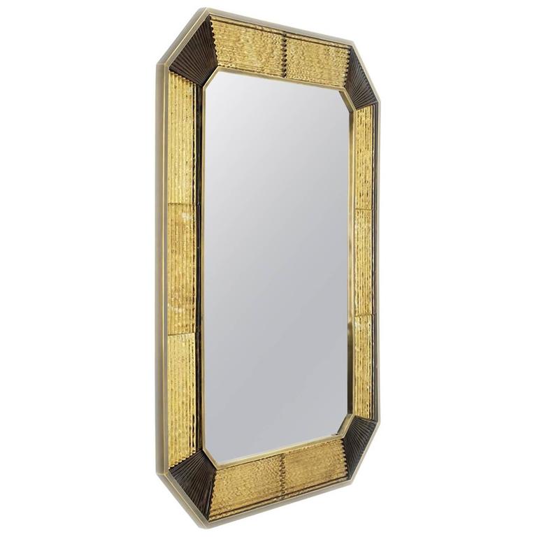 Retro Brass Mirror in Vintage Brass Finish For Sale at 1stdibs