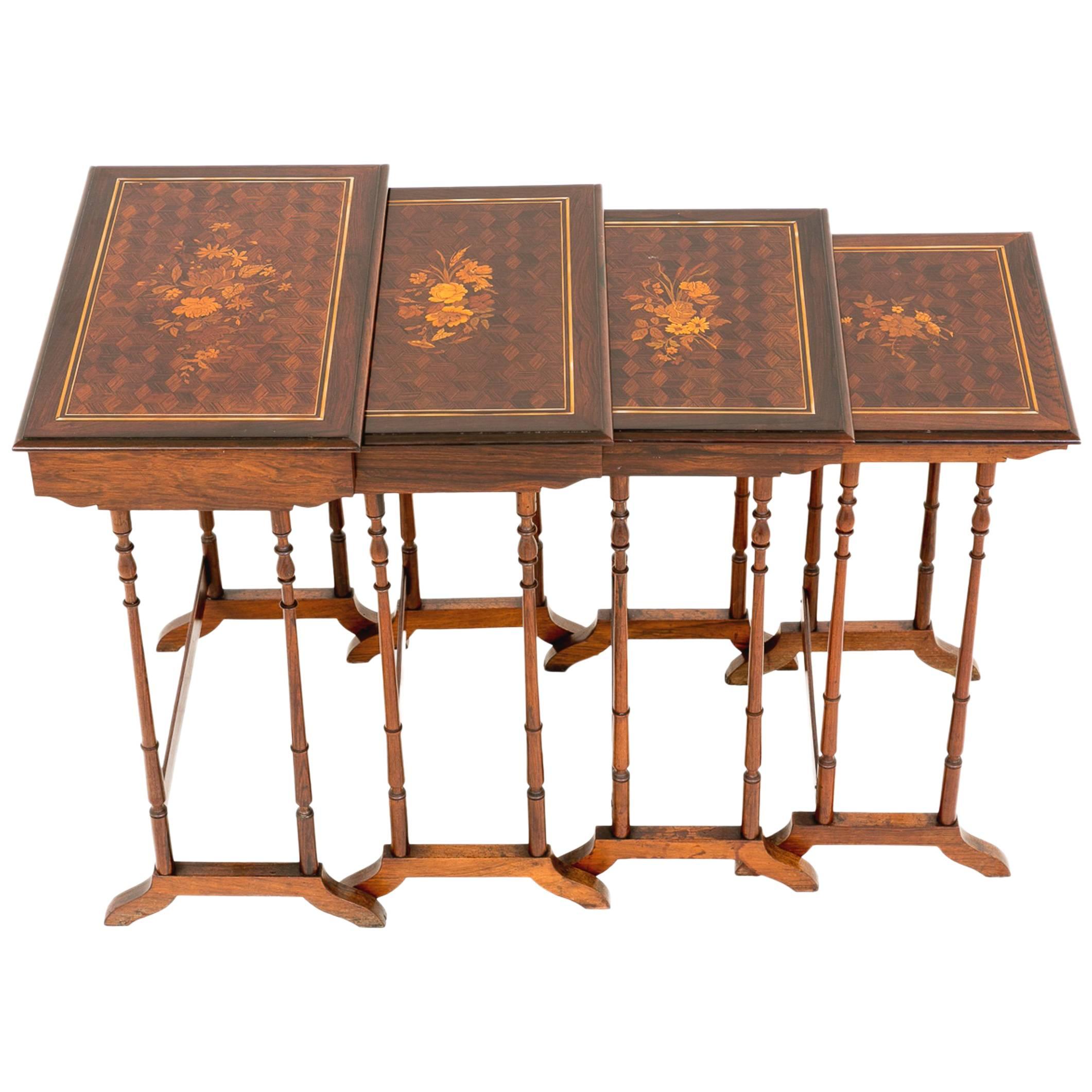 Superb French Rosewood Nest of Tables For Sale