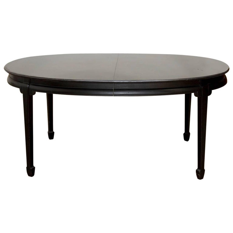 Baker Far East Style Lacquered Oval Dining Table at 1stDibs