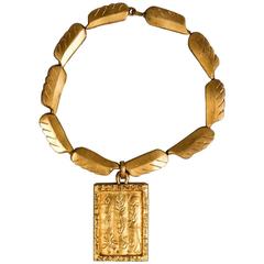 Gilt Bronze Necklace by Line Vautrin 6