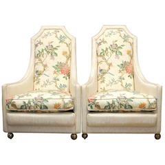 Pair of Adrian Pearsall Style High Back Lounge Chairs