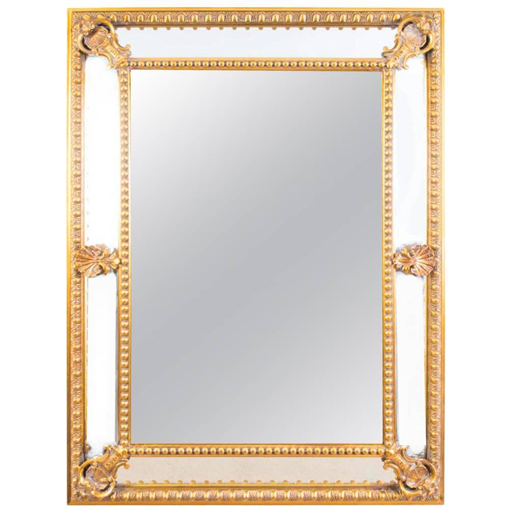 Beautiful Gilded Cushion Mirror with Bevelled Edge