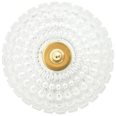 Glass and Brass Flush Mount or Wall Light by Limburg, Germany, 1960s 8