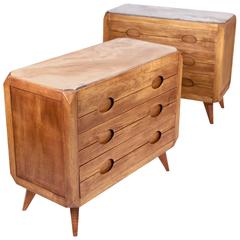 Pair of Commodes, Italian Work, Oak and Onyx, 1940s 10