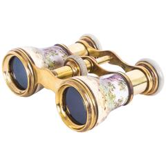 Antique Pair of French Enamelled Opera Glasse, circa 1880 2