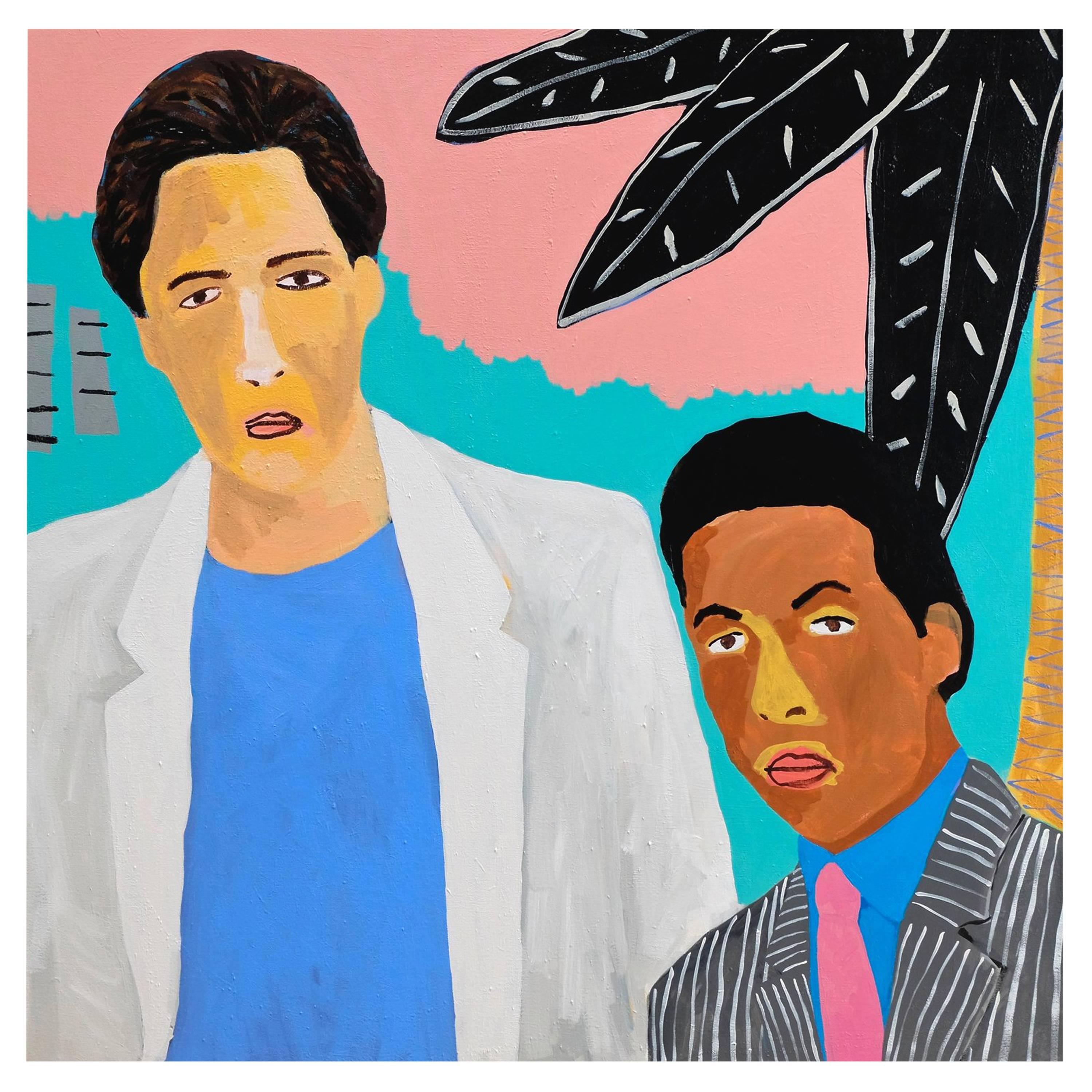 'Crockett and Tubbs' Portrait Painting by Alan Fears Miami Vice