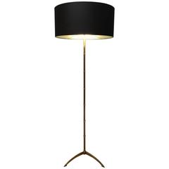 French Mid-Century Modern Brass and Bronze Floor Lamp
