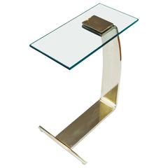 Design Institute of America Brass and Glass Drink Table