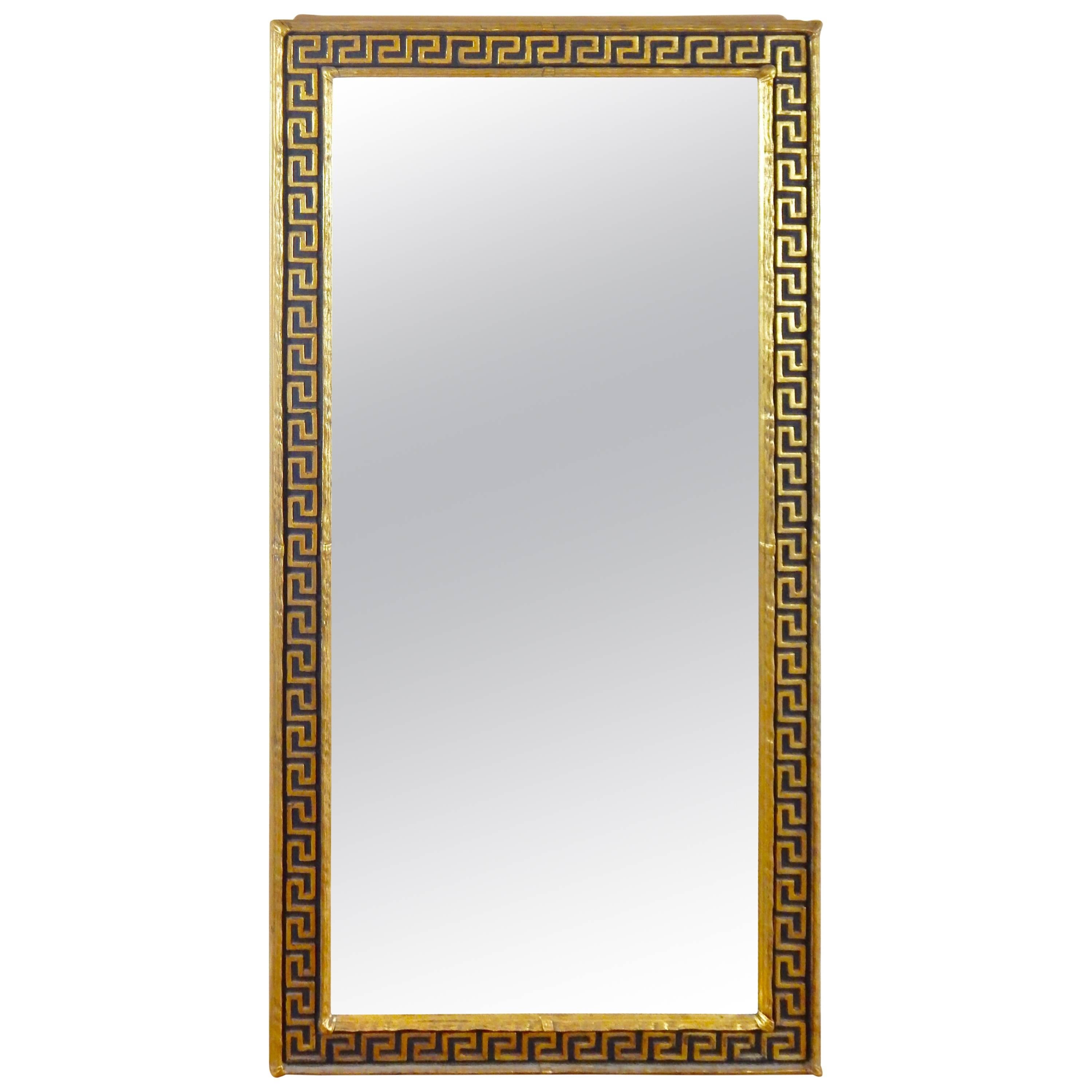 1960s Mid-Century Greek Key Gilded Mirror