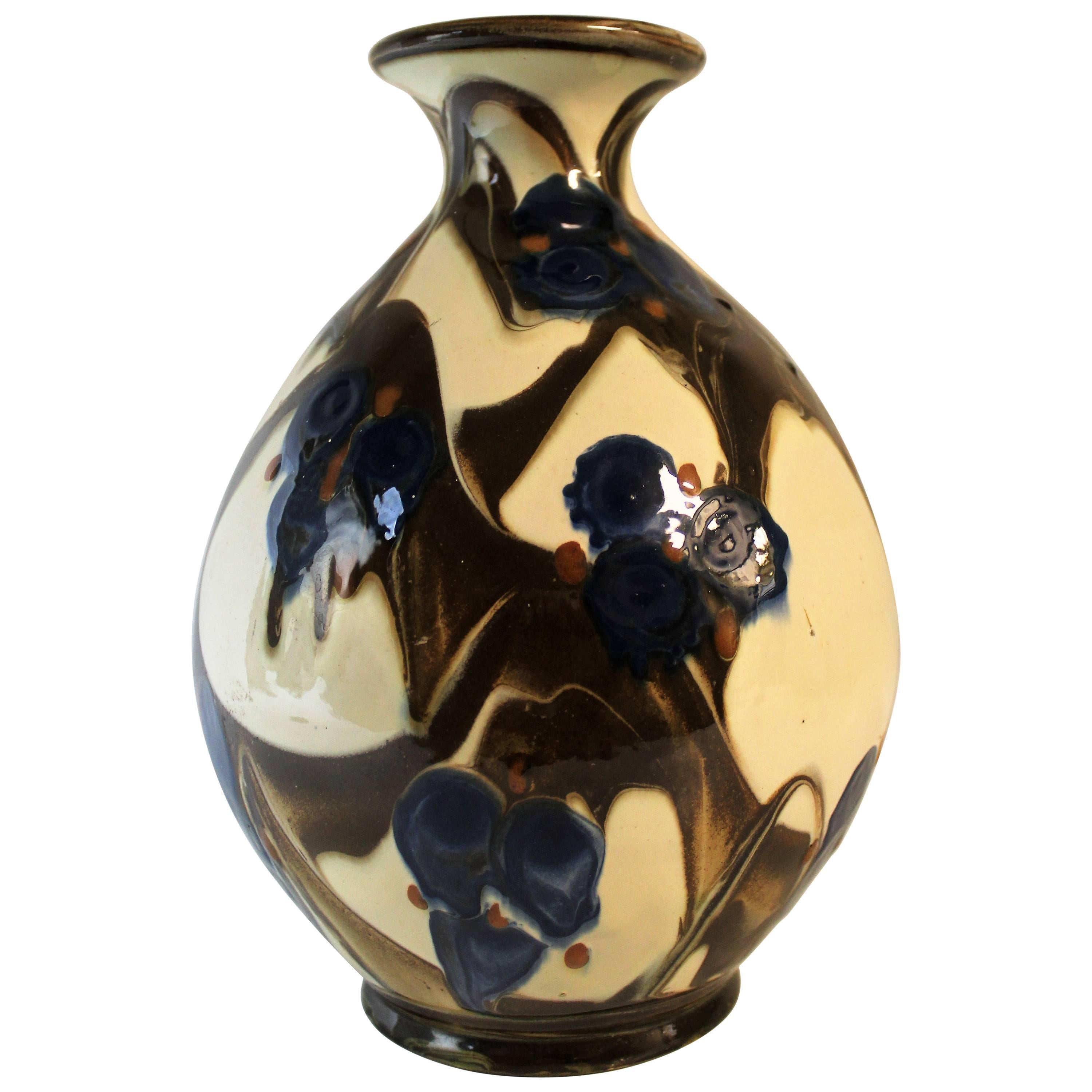 Hermann August Kahler Art Deco Danish Ceramic Vase For Sale
