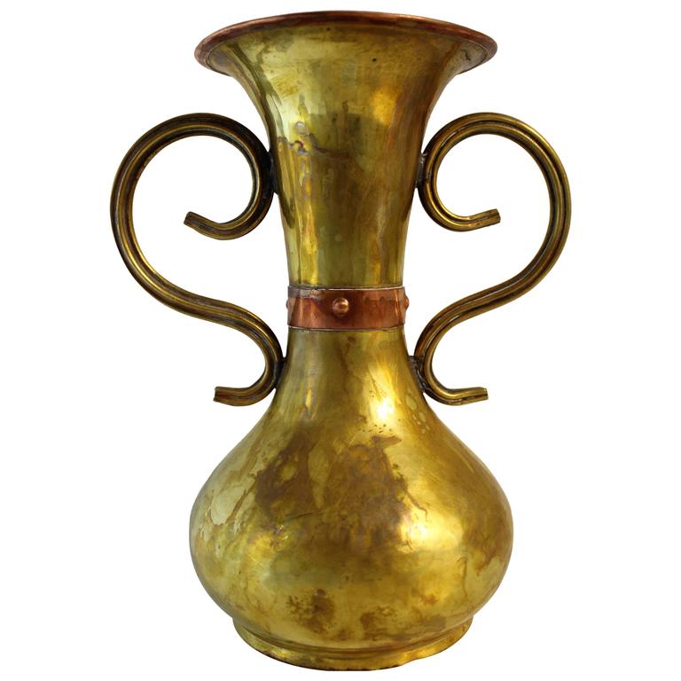 Imperial Russian Copper and Brass Vase For Sale at 1stdibs