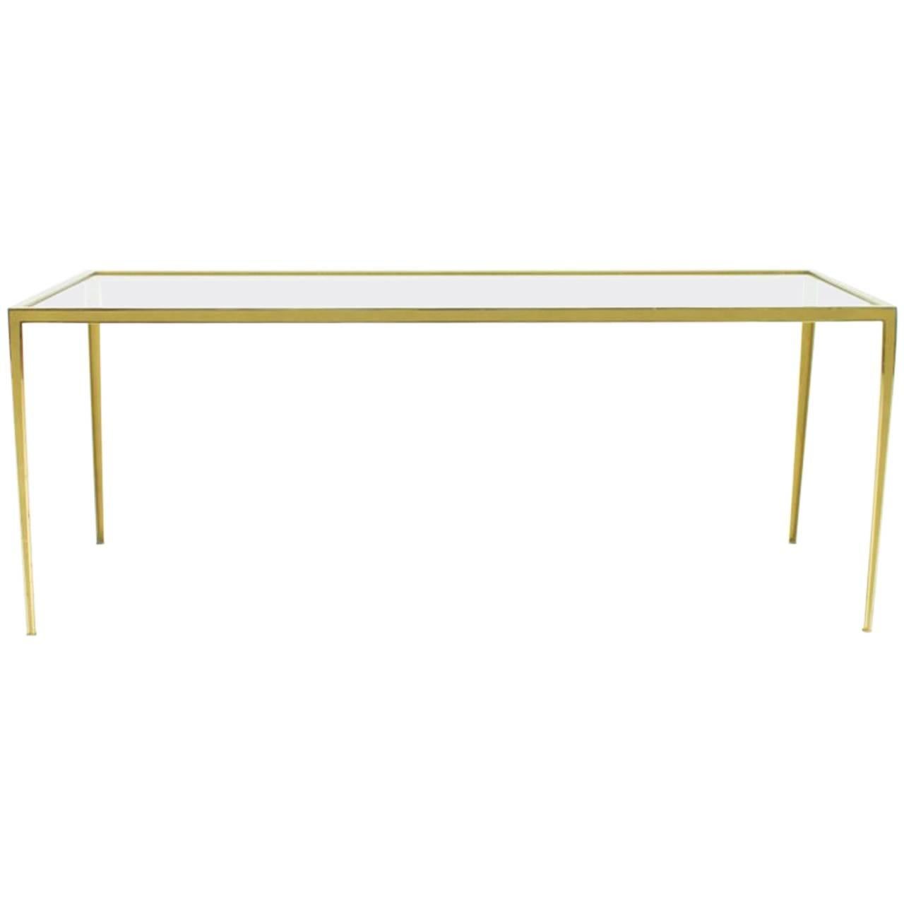 Brass and Glass Coffee Table by Vereinigte Werkstätten, Germany 1960s im Angebot