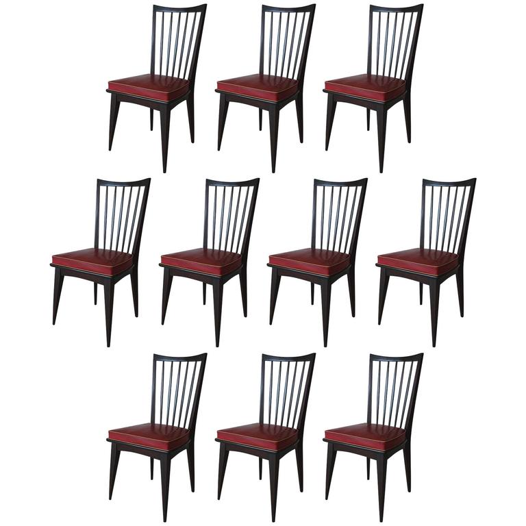 Set of Ten Italian Dining Chairs For Sale at 1stdibs