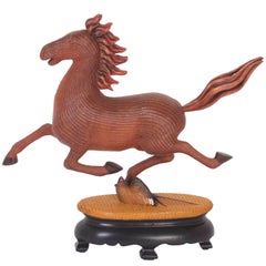 Mid-Century Chinese Wicker Horse