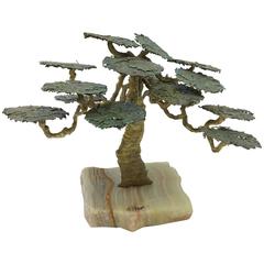 Quartz and Bronze Monterey Cypress Tree Sculpture by John Demott 