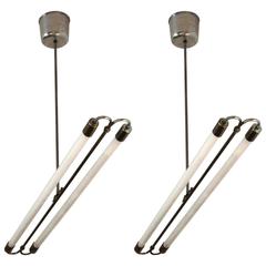 Art Deco-Streamline Neon Pendant Lights, Chrome-Plated Steel, Berlin, circa 1935 10