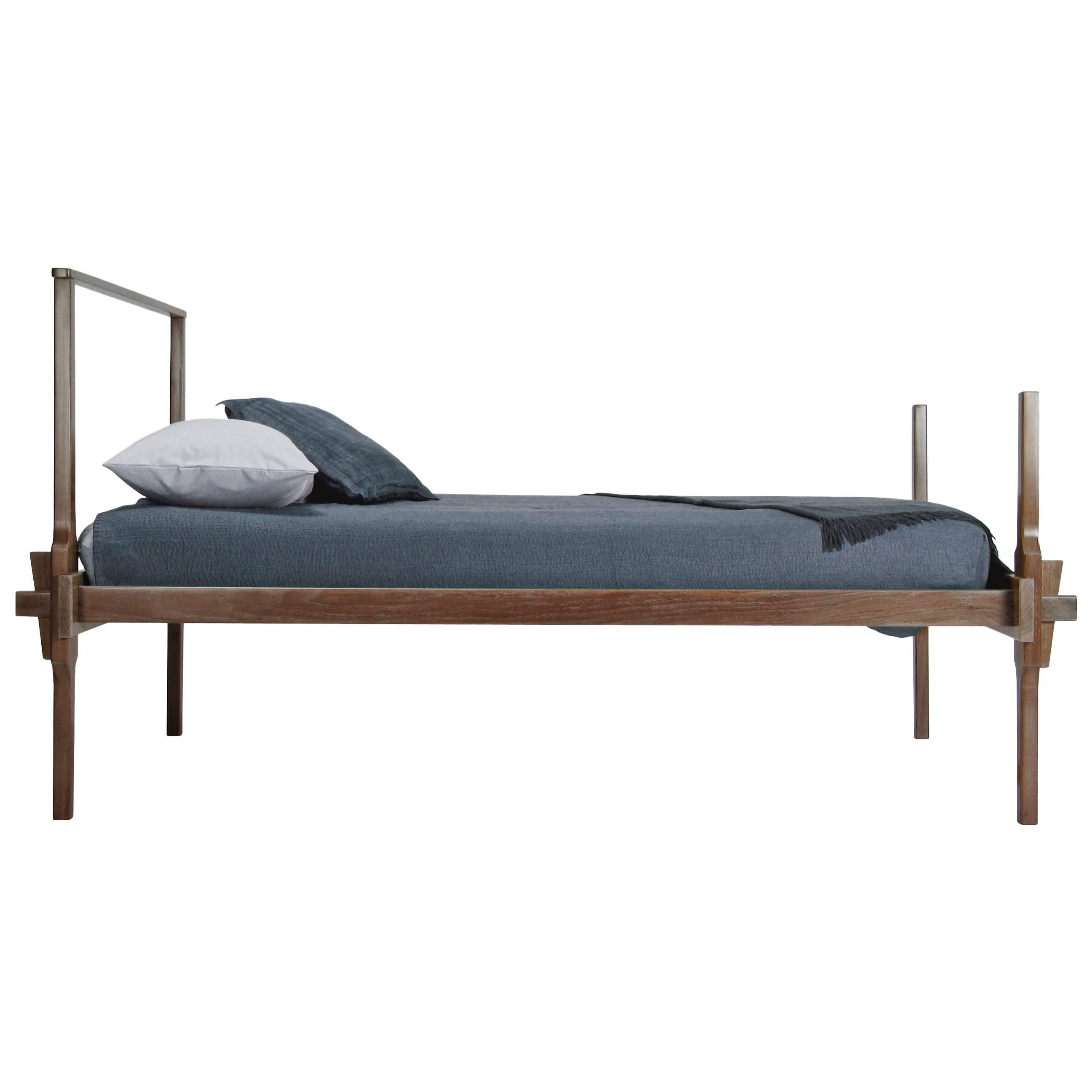 Queen Sized Greydon Bed in Walnut - handcrafted by Richard Wrightman Design