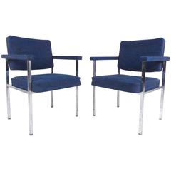 Pair of Mid-Century Modern Chrome Armchairs 8