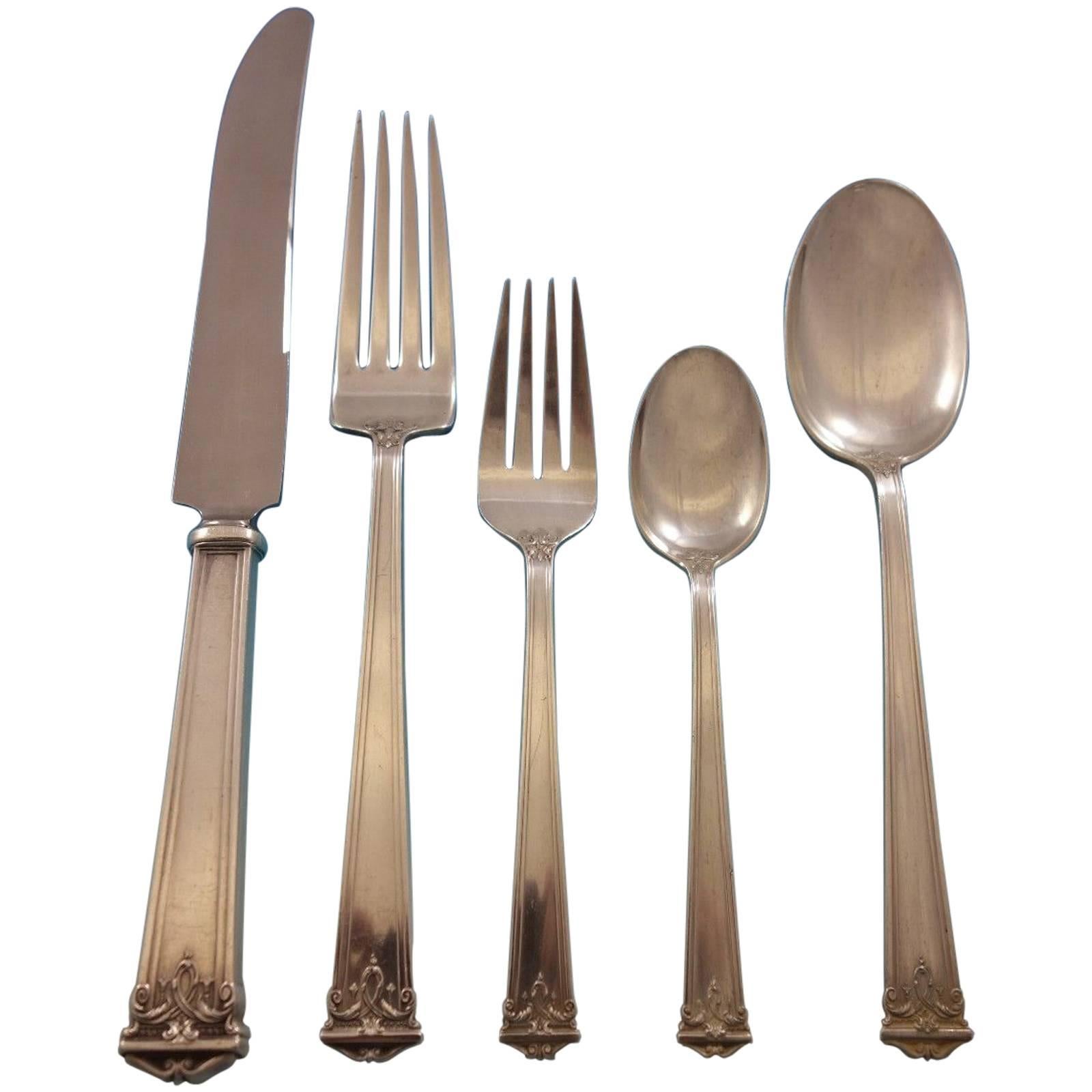 Trianon by International Sterling Silver Flatware Set Dinner Service 44 Pieces