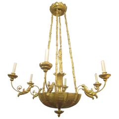 Custom Giltwood Hand-Carved Chandelier in the Neoclassic Manner 5
