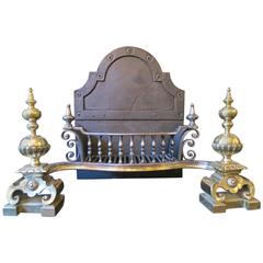 Very Large 19th Century Brass and Steel Fire Grate 3