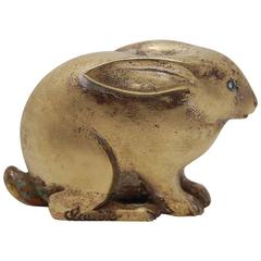 Small Marcel Guillemard Bronze Rabbit Sculpture, circa 1930s, France