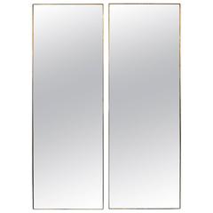 Pair of Italian Brass Framed Mirrors