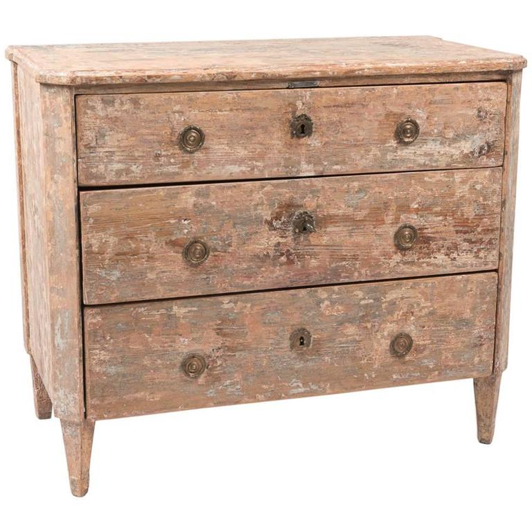 18th Century Gustavian Chest of Drawers with Rustic Original Patina at